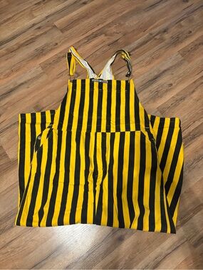 Yellow & Black Striped Men’s Cargo Overalls